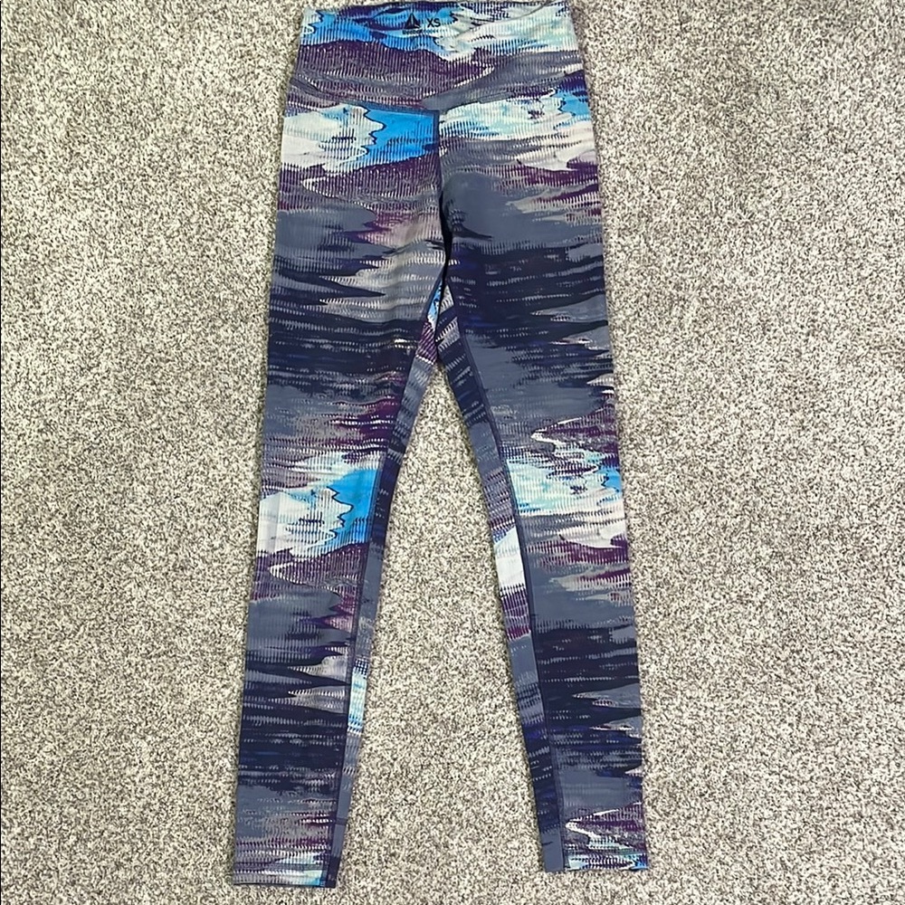 Reebok Blue and Purple Patterned Leggings